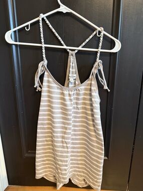 Abercrombie & Fitch Beige and White Striped Rope-strap One-Piece